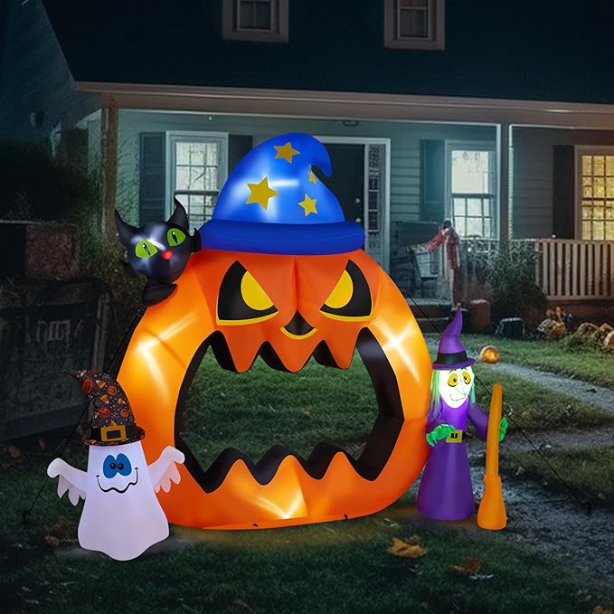 AW Animated Halloween Decorations,Scary Witch,6 FT Life Size Standing Clown,Motion/Sound Activated LED Eyes Creepy Sound,Haunted House Props,Party Outdoor Indoor Lawn Yard Patio 2025