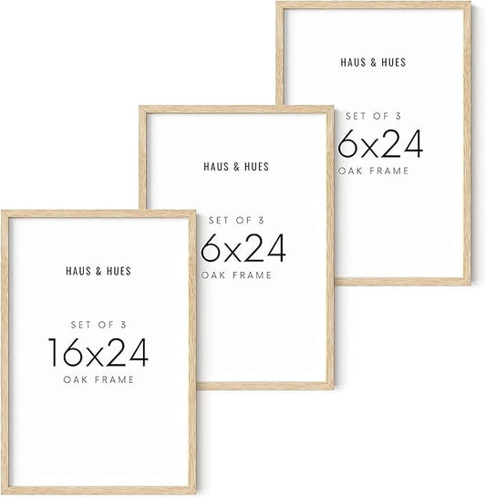 HAUS AND HUES Picture Frames - Set of 3 Beige 16x24 Frames for Wall Art
