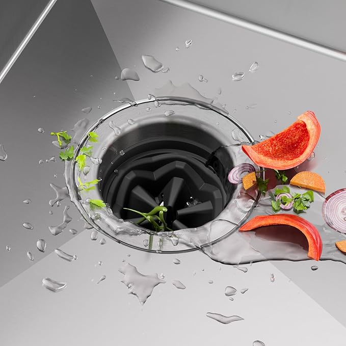 KRAUS® WasteGuard™ High-Speed 1/2 HP Continuous Feed Ultra-Quiet Motor Garbage Disposal with Power Cord and Flange Included and Universal Mount