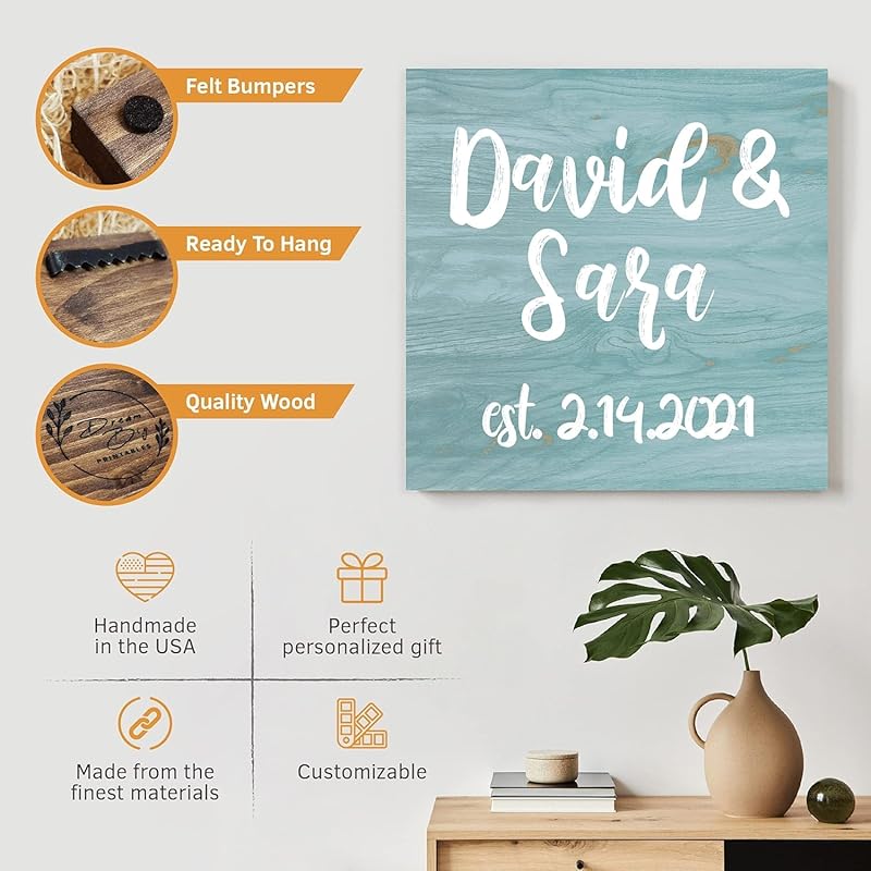 Custom Wood Signs Personalized | Farmhouse Decor | Personalized Signs | Personalized Rustic Wood Signs | Father's Day Gift | Custom Sign | Ready to Hang! (12x12 Inches)