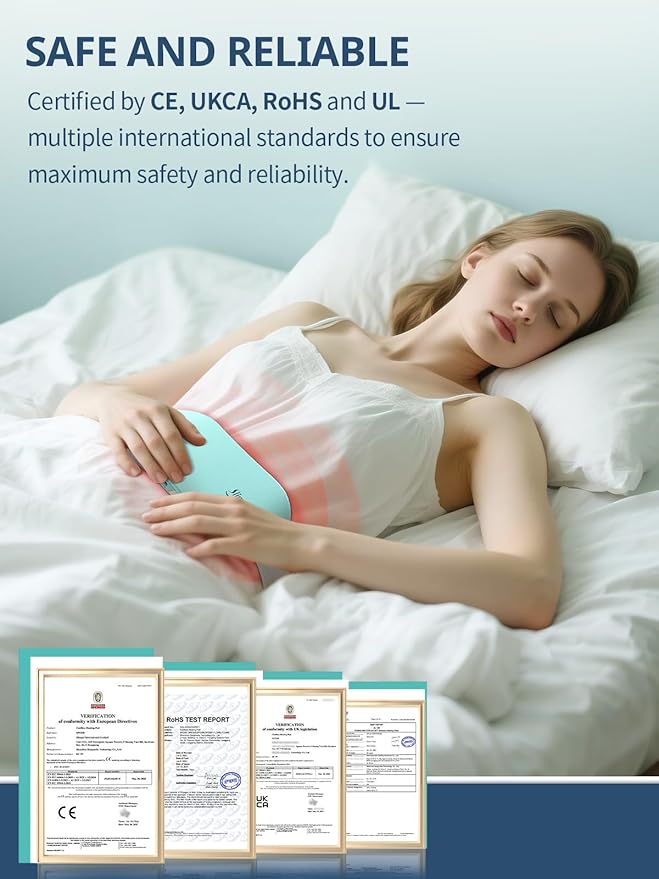 Slimpal Portable Heating Pad for Period Cramps, Electric Cordless Heating Pad for Menstrual Cramps Relief, 3 Timer Auto Off Setting, Wearable Heat Pad Belt Gifts for Her Women Girl Wife, Beige