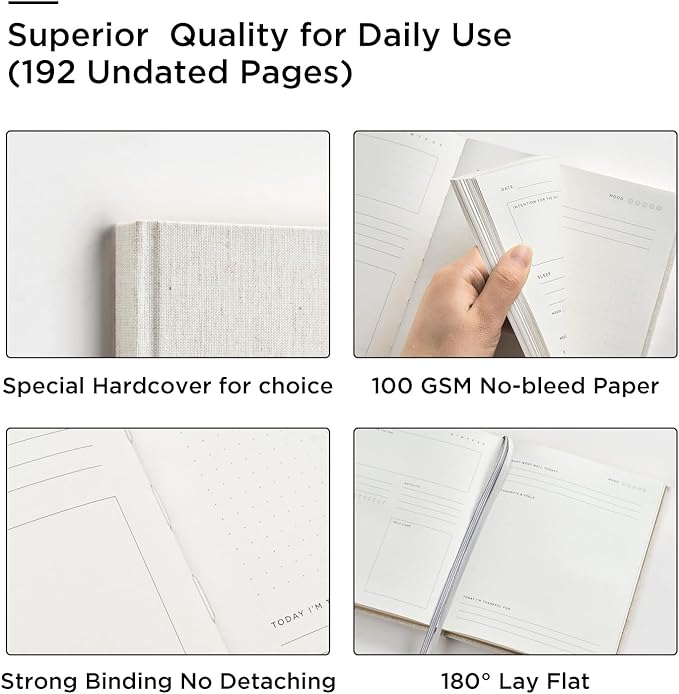 And Per Se Wellness Journal, Undated Daily Wellness Planner to Practice Positive Thinking, Mindfulness & Reflection, 91 Days Self-Care Journal For Women & Men (Pale Pink)