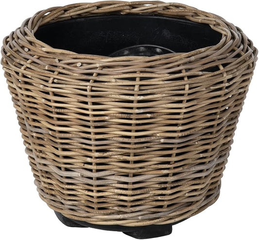 Rattan Kobo Indoor Outdoor Planter Basket with Plastic Pot Large 65 Gallon Soil Capacity