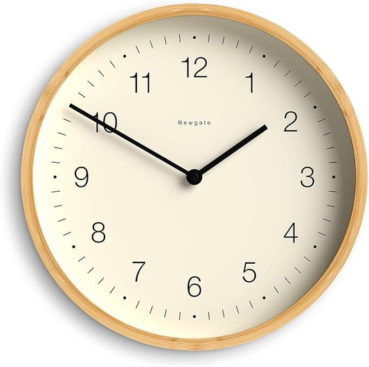 NEWGATE® Bali Wall Clock | Scandi Inspired Bamboo Clock | 12 inch | Modern Minimalist Design for Kitchen, Living Room or Office