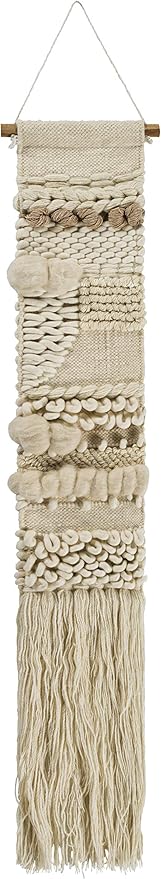 Mark&Day Wall Art, Jochberg Bohemian Farmhouse Wheat Macrame Tapestry Wall Hanging for Living Room, Bedroom, Office or Kitchen (56"H x 10"W)