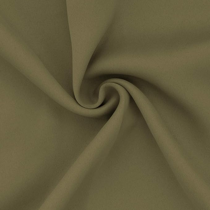Easy-Going Blackout Curtains for Bedroom, Solid Thermal Insulated Grommet and Noise Reduction Window Drapes, Room Darkening Curtains for Living Room, 2 Panels (52x108 in,Khaki)
