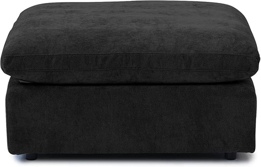 JACH Modular Ottoman Seater for Living Room, Cushion Covers Removable, Minimalist Comfy Footstool, Breathable Ottoman for Living Room Apartment (Black)