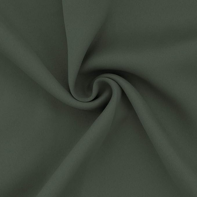 Easy-Going Blackout Curtains for Bedroom, Solid Thermal Insulated Grommet and Noise Reduction Window Drapes, Room Darkening Curtains for Living Room, 2 Panels (52x63 in,Greyish Green)