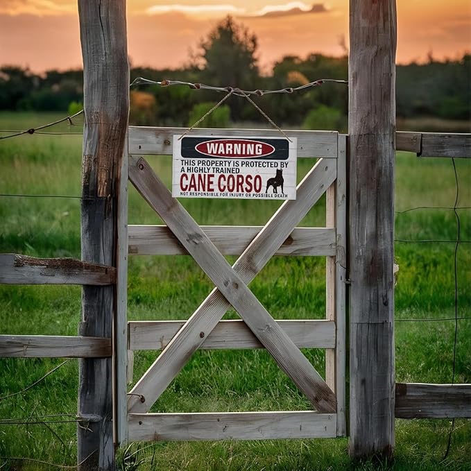 Warning Sign, Cane Corso Warning Wood Plaque Sign, Funny Door Signs, Decorative Wood Hanging Suspension Plaque, Farmhouse Wooden Wall Decor, Outdoor Hanging Wooden Signs