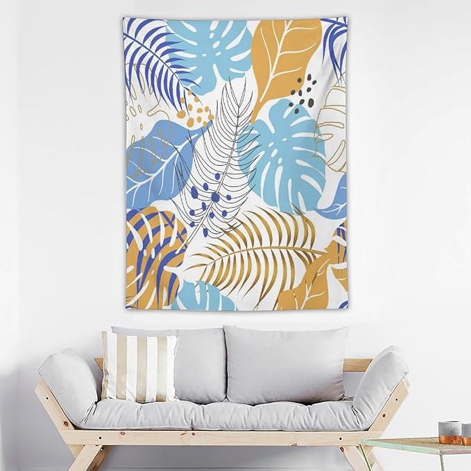 ICMOLYYENLO Tropical Palm Leaves Wall Tapestry, Wall Art for Room Decoration Beautiful Wall Hanging for Bedroom Living Room Dormitory Apartment 50x60 Inch