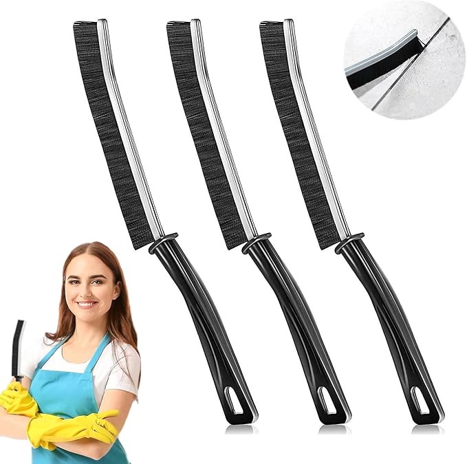 3Pcs Crevice Cleaning Brush Tool, Grout Brush Cleaning Supplies, Home Essentials, Bathroom Cleaning Brush Multifunctional Gap Scrub Hard Bristle Crevice Cleaning Brushes for Household Use