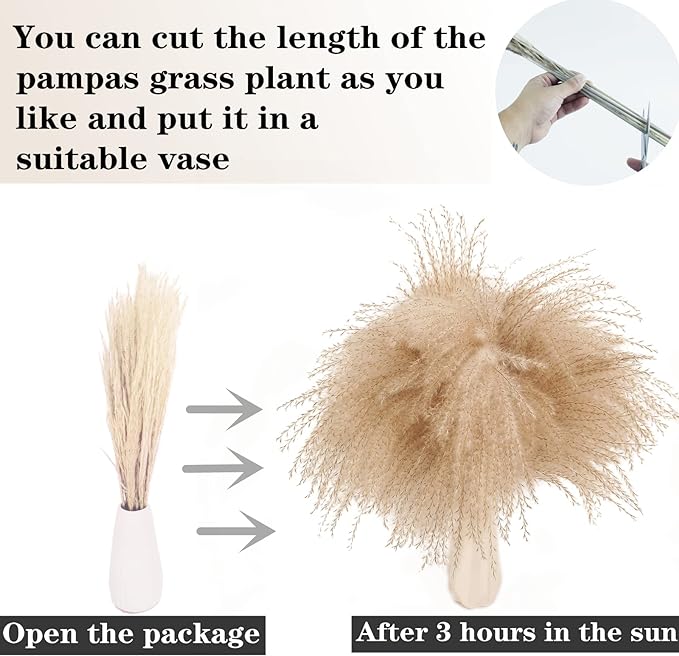 240 PCS Dried Flower Bouquet – Pampas Grass, Floral Decor for Home, Wedding, and Boho Style | Perfect for Vases, Fall, Spring, Summer, and Winter Arrangements