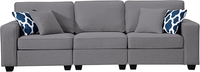 L Lengend Vansen Modular Sectional Sofa U Shaped Couch with Ottoman Modern Reversible Corner Sectional Couch for Living Room (Dark Grey, 2+3)