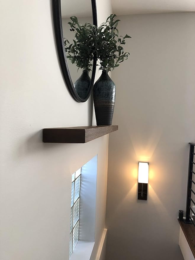 Joel's Antiques 30 Inch Wooden Floating Shelves for Wall - 30x8x2 in - Made of Natural Wood - Heavy Duty Rustic Wall Shelves - Made in USA - Perfect for Living Room, Kitchen - Mocha