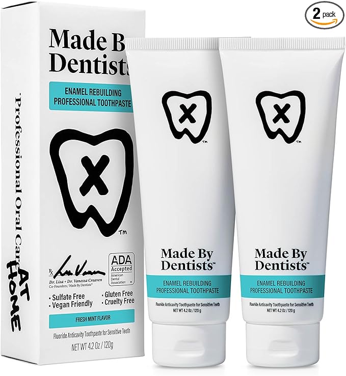 Professional Enamel Rebuilding Toothpaste - 2 Pack - Remineralizing Nano Hydroxyapatite Toothpaste with Sodium Fluoride, ADA Approved, Vegan, 2 x 4.2oz