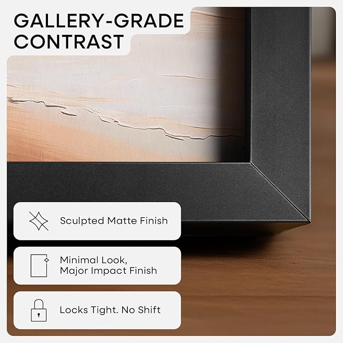 Homeforia 5x7 Picture Frame Black, High End Metal 5 x 7 Black Frames with Mat 4 x 6 for Art, 5x7 Desk Frame Matted to 4x6 inch Photo, 5 by 7 Wall or Tabletop Frames, Tempered Glass, Wall Kit, Set of 1