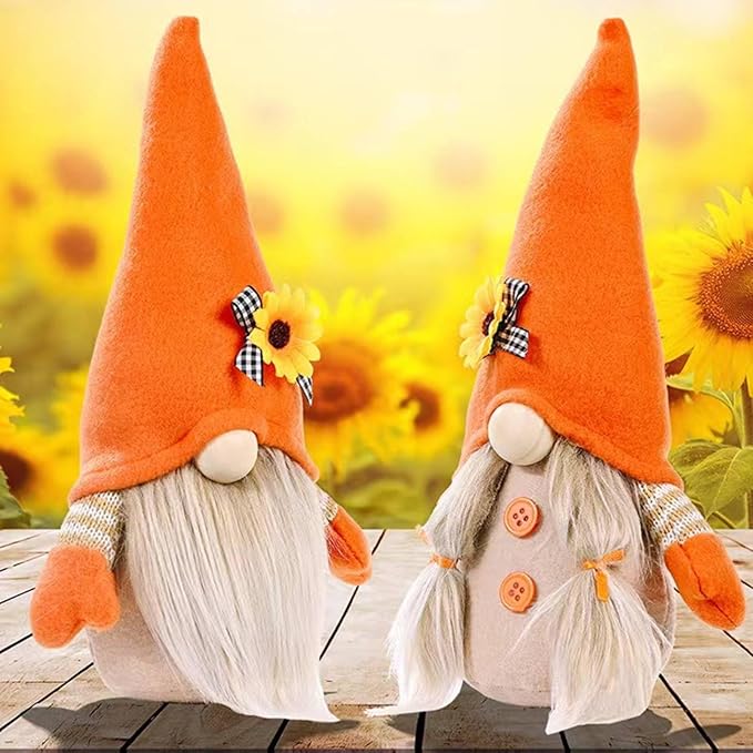 Fall Decoration for Home,Fall Decor Gnome Plush for Tiered Tray,Sunflower Plush Gnomes Autumn Gnomes Gifts Farmhouse Harvest Table Decoration,Thanksgiving Gnome Decor,Boy