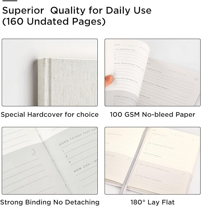And Per Se Gratitude Journal – Five Minutes a Day to Cultivate Mindfulness, Happiness, Positive Vibes, Affirmations & Self-Reflection – Undated Daily Gratitude Journal for Women & Men (Purple)