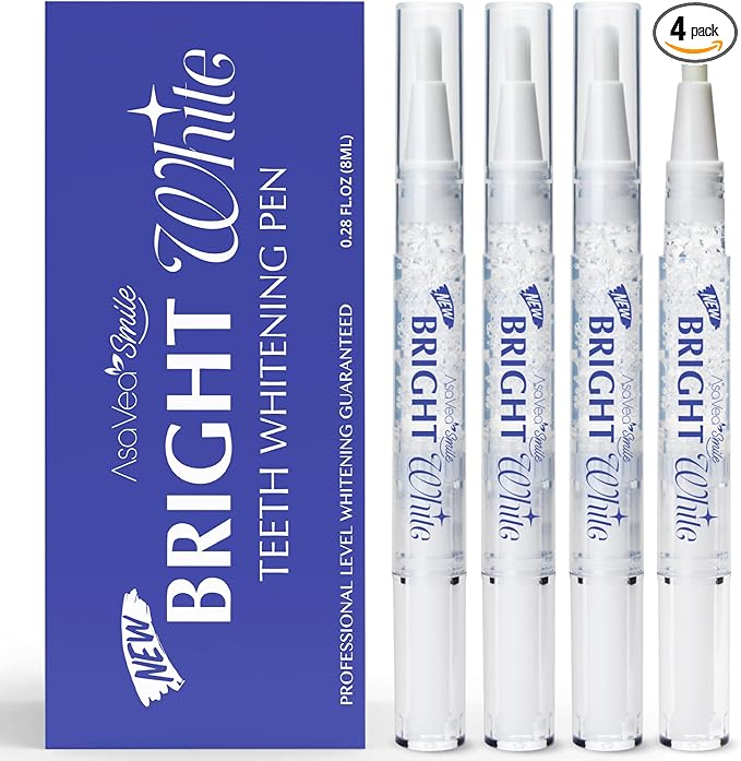 Teeth Whitening Pen (4 Pens) for Teeth Whitening, 40+ Uses, Effective, Painless, No Sensitivity, Travel-Friendly, Beautiful White Smile, Mint Flavor