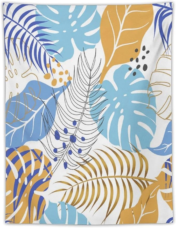 ICMOLYYENLO Tropical Palm Leaves Wall Tapestry, Wall Art for Room Decoration Beautiful Wall Hanging for Bedroom Living Room Dormitory Apartment 60x60 Inch