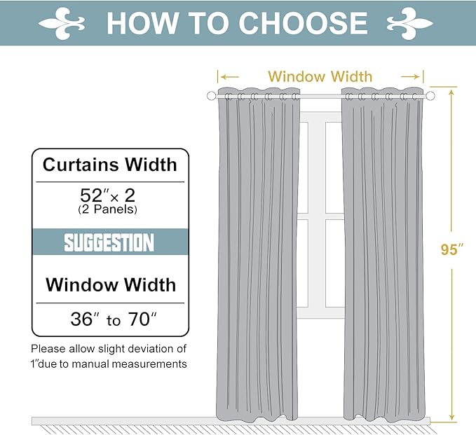 ChrisDowa Grommet Blackout Curtains for Bedroom and Living Room - 2 Panels Set Thermal Insulated Room Darkening Curtains (Royal Purple, 52W x 95L)