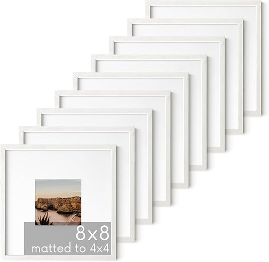 HAUS AND HUES White Square Frames Set of 9-8x8