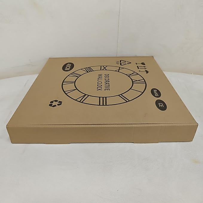 Large Wall Clock - 40cm/ 16 Inches Silent Non-Ticking Metal Wall Clock, Vintage Modern Silver, Battery Operated, Ideal for Living Room, Bedroom, Office, Farmhouse Decor