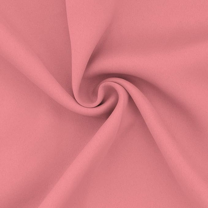Easy-Going Blackout Curtains for Bedroom, Solid Thermal Insulated Grommet and Noise Reduction Window Drapes, Room Darkening Curtains for Living Room, 2 Panels (52x108 in,Pink)