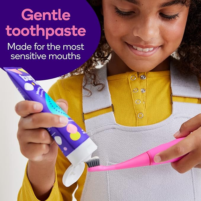 BURST Marshmallow Sparkle Kids Toothpaste with Fluoride (4oz/2 Pack) | Great Tasting | Flavored for Children & Toddlers | Anticavity | Dye Free & Vegan | Safe for Kids Ages 2+