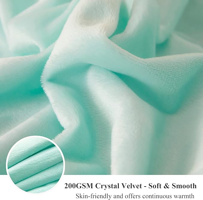 XeGe Luxury Faux Fur Throw Blanket, Aqua Soft 50x60 Fluffy Blanket Throw, Shaggy Plush Decorative Couch Blanket, Cute Furry Throw Holidy Fuzzy Lap Blanket for Kids Women Men Teen Girls Aqua Green