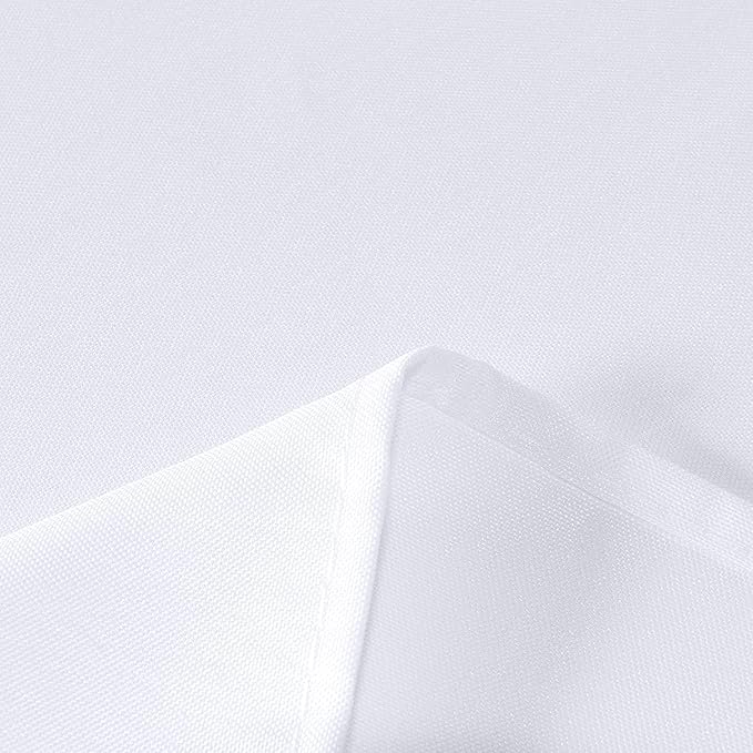 sancua Rectangle Tablecloth - 70 x 120 Inch - Stain and Wrinkle Resistant Washable Polyester Table Cloth, Decorative Fabric Table Cover for Dining Tables, Buffet Parties and Camping, White
