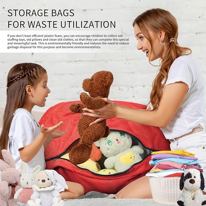 Bean Bag Chair for Adults 5FT,Soft Removable Cover for Teens/Girls Bedroom,Fluffy Giant Round Floor Beanbag Lounger Chairs (No Filler,Big Red)