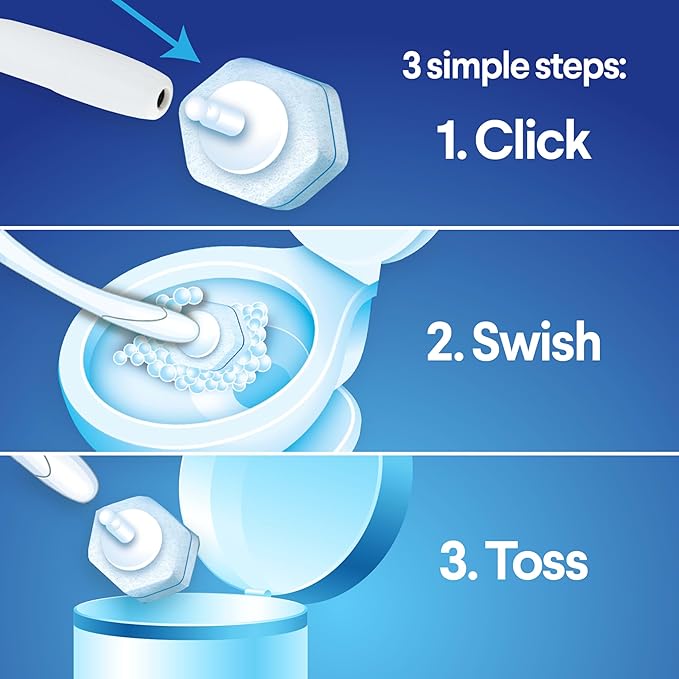 Clorox Original Cleaning System, ToiletWand, Storage Caddy, 6 Refill Heads, Dorm Room Essentials, (Package May Vary)