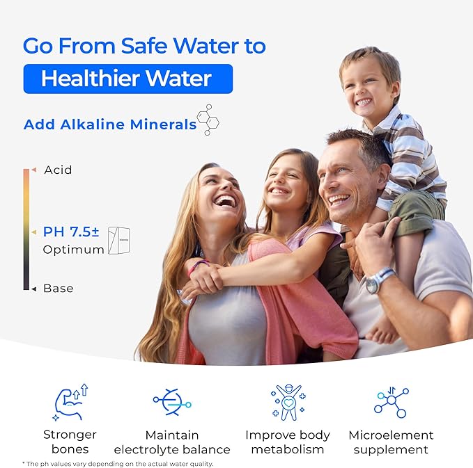 Waterdrop X12-Alkaline Mineral pH+ Reverse Osmosis System, NSF/ANSI 42&58&372 Certified, 1200 GPD RO Water Filter, 11-Stage Filtration Tankless RO System, 3:1 Pure to Drain, UnderSink, BPA Free
