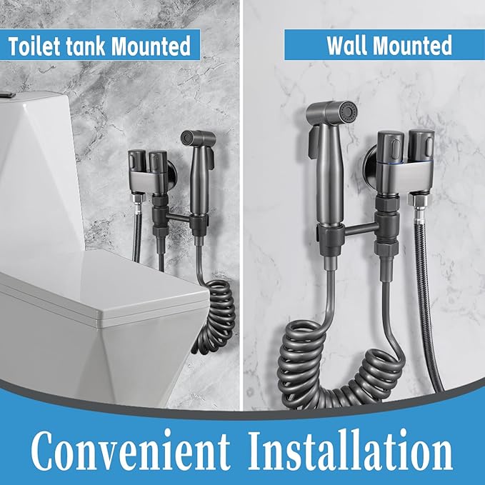 MLD Handheld Toilet Bidet Sprayer, Toilet Faucet Handheld Bidet Sprayers, Hand Shower Toilet Hose Sprayer Attachment for Water Spray and Cloth Diaper Wash (Grey)