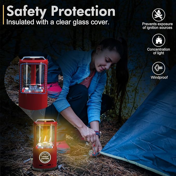 Candle Lantern, Camping Gear for Campers Use, Without Candles