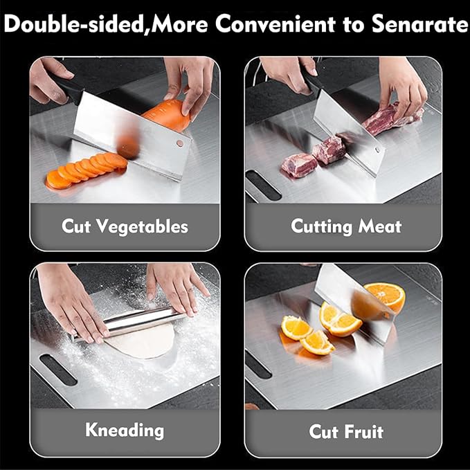 Titanium Cutting Board - 2 pack Titanium Cutting Boards for Kitchen,Double Sided Titanium Cutting Mat,Non Stick Chopping Board Easy to Clean（9.25 * 12.99in）