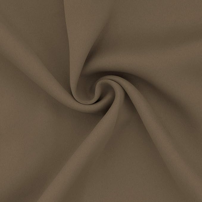 Easy-Going Blackout Curtains for Bedroom, Solid Thermal Insulated Grommet and Noise Reduction Window Drapes, Room Darkening Curtains for Living Room, 2 Panels (52x46 in,Natural)