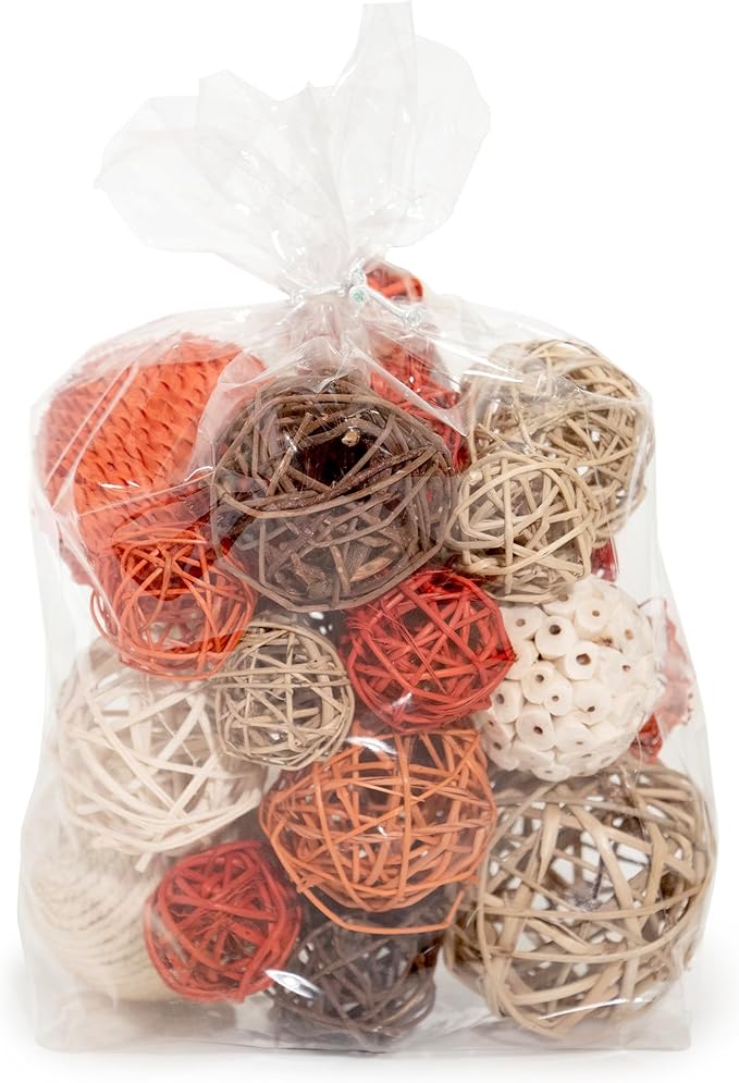 ANDALUCA Decorative Balls Bag Bowl Filler Home Decor (Orange)