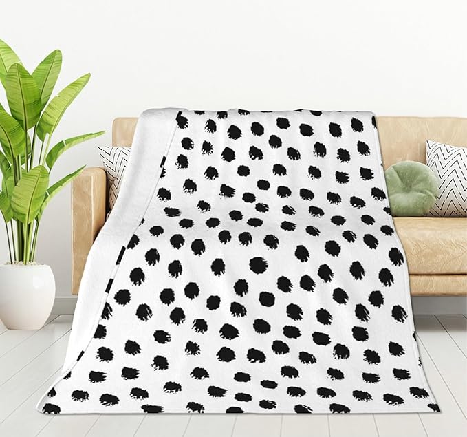 HGOD DESIGNS Polka DotsBlanket, Super Soft Brush Strokes Dots Throw Blanket 40"x50" Blanket for Bed Couch Chair Fall Winter Camping Living Room Office