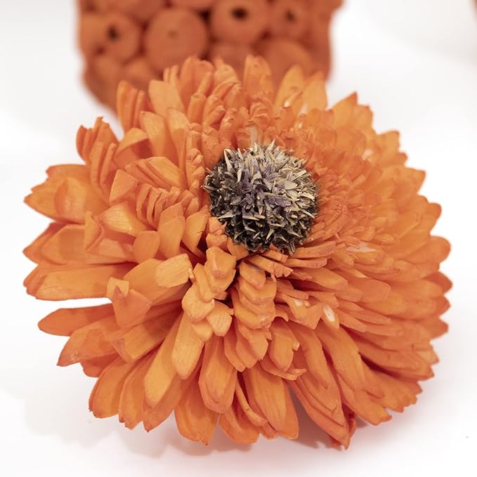 ANDALUCA Orange Decorative Vase Filler Bag with Mini Pumpkins, Orbs, Balls & Flowers Bowl Filler Decor (Pumpkin Orange)