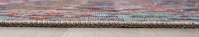 Keen Home Design 6x9 Rug - Machine Washable Area Rug with Non-Slip Backing, Ideal for Living Room, Dining Room, Bedroom - Vintage, Easy Clean, Durable, Low Pile Rug - (6' x 9')