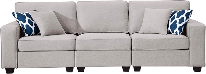 L Lengend Vansen Modular Sectional Sofa U Shaped Couch with Ottoman Modern Reversible Corner Sectional Couch for Living Room (Light Grey, 2+3)