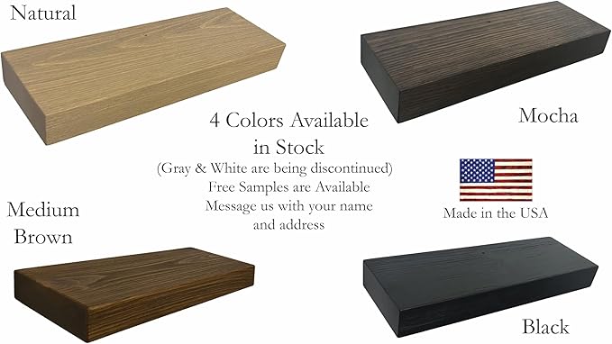 joelsantiques 24 Inch Wooden Floating Shelves for Wall - 24x8x2 in - Made of Natural Wood - Heavy Duty Rustic Wall Shelves for Bedroom - Perfect for Living Room, Kitchen - Medium Brown
