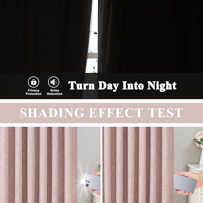 Vision Home Pink Full Blackout Curtains Pinch Pleated Room Darkening Window Panels 120 inch for Girls Bedroom Living Room Thermal Insulated Pinch Pleat Pink Drapes with Hooks Back Tab 40" Wx120 Lx2