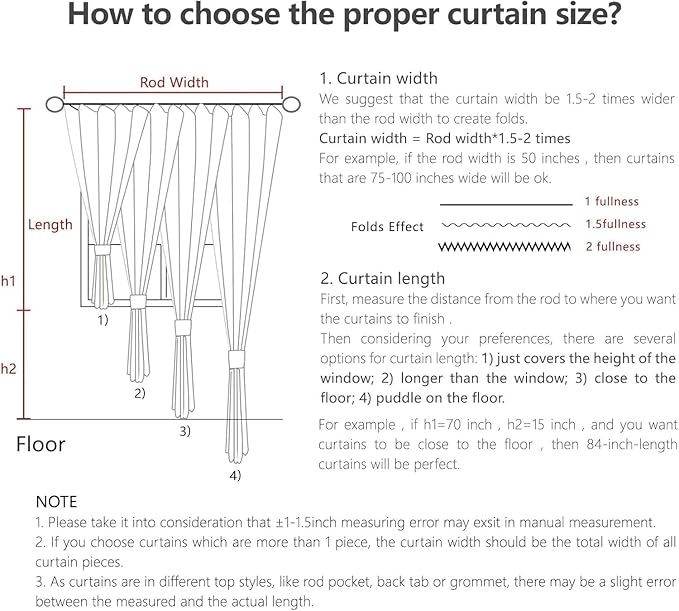 Joydeco Linen Curtains 84 Inch Length 2 Panel Sets,Light Filtering Curtains for Bedroom 100 Inch Wide Living Room Drapes with Back Tabs & Rod Pockets (W100 x L84 Inch, Beige)