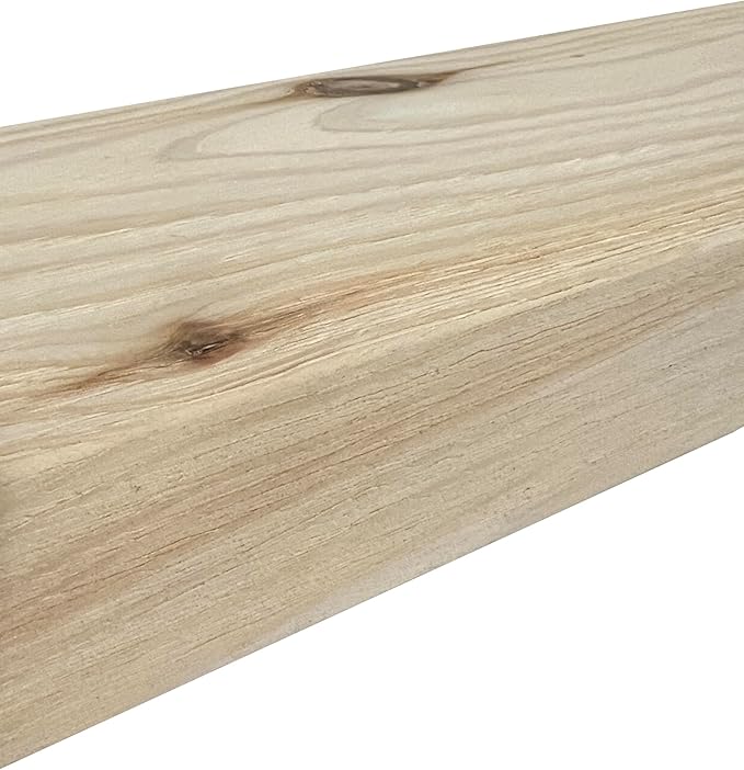 Joel's Antiques 42 Inch Floating Shelves for Wall - 42x6x2 in - Unfinished Wood Shelf Design, Wooden Wall Shelves for Bedroom, Bathroom, Kitchen and Living Room - Display and Store Your Décor at Home
