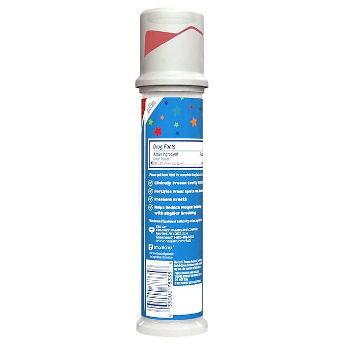Colgate Kids Toothpaste Pump with Fluoride for Cavity Protection, Ages 6+, ADA Accepted, Bubble Fruit, 4.4 Ounce, 6 Pack