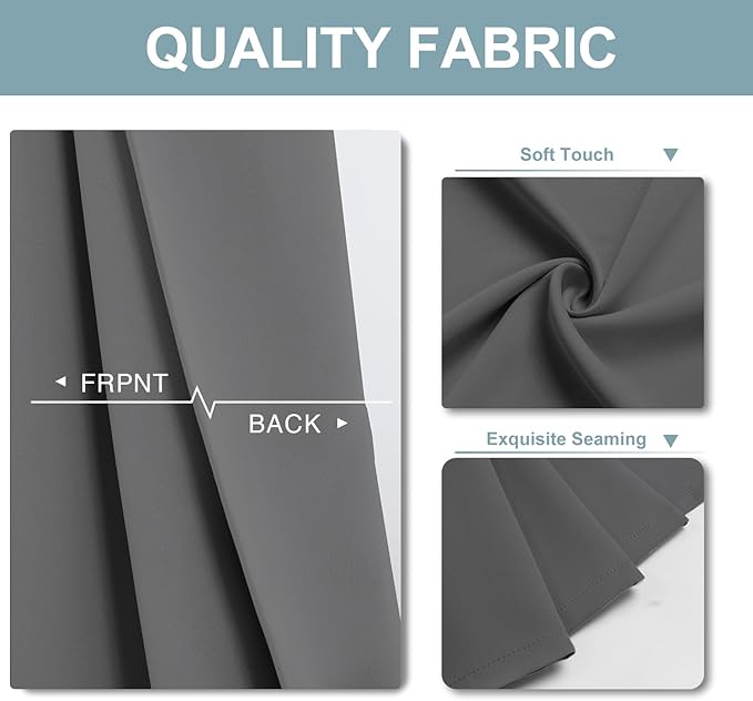 ChrisDowa Blackout Curtains 78 inches Long for Bedroom - 2 Panels Set Grommet Thermal Insulated Room Darkening Curtains for Living Room (Grey, 42 x 78 Inch)