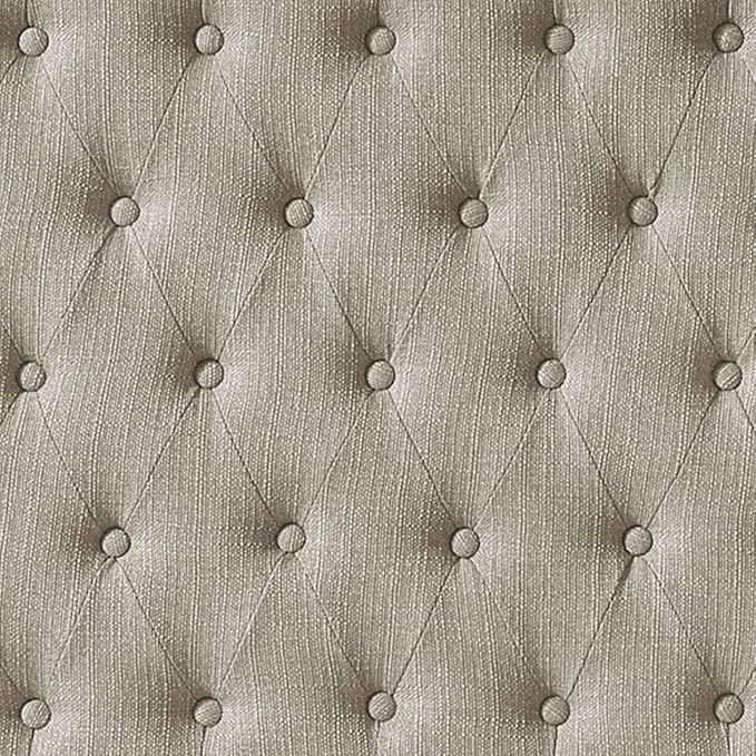 24KF Upholstered Tufted Button Linen Fabric Headboard,Comfortable Fashional Headboard King/CA King Size,Linen